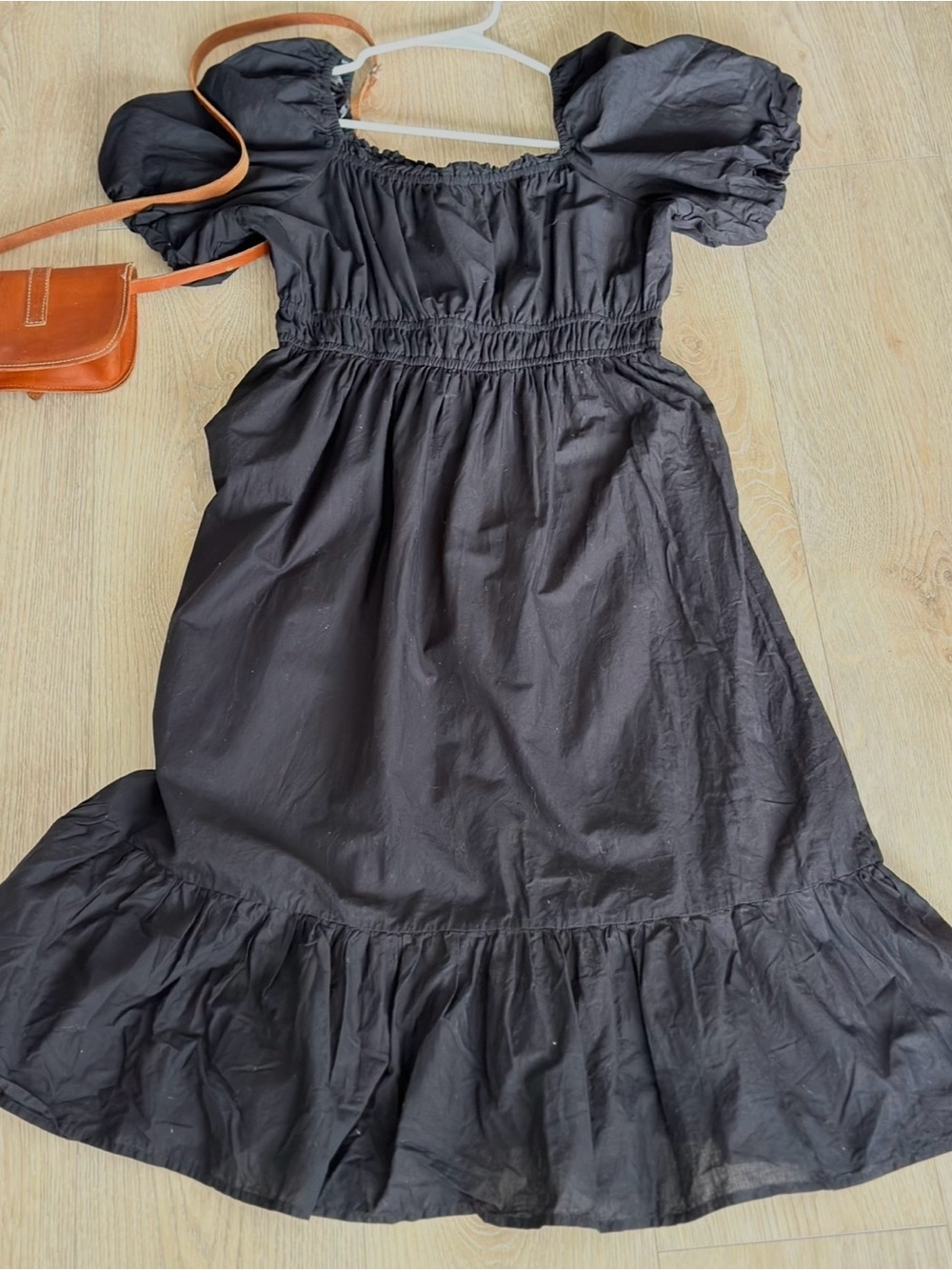 Dizzy Lizzy Black Midi Dress L Los Angeles Valentines classic cotton